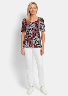 Shirt van viscose met een abstract bontmotief thumbnail 2
