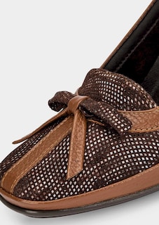 Pumps van leer met reptielmotief thumbnail 3