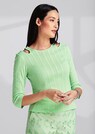 Pointelle-Shirt mit Cut-outs und 3/4-Ärmeln thumbnail 7
