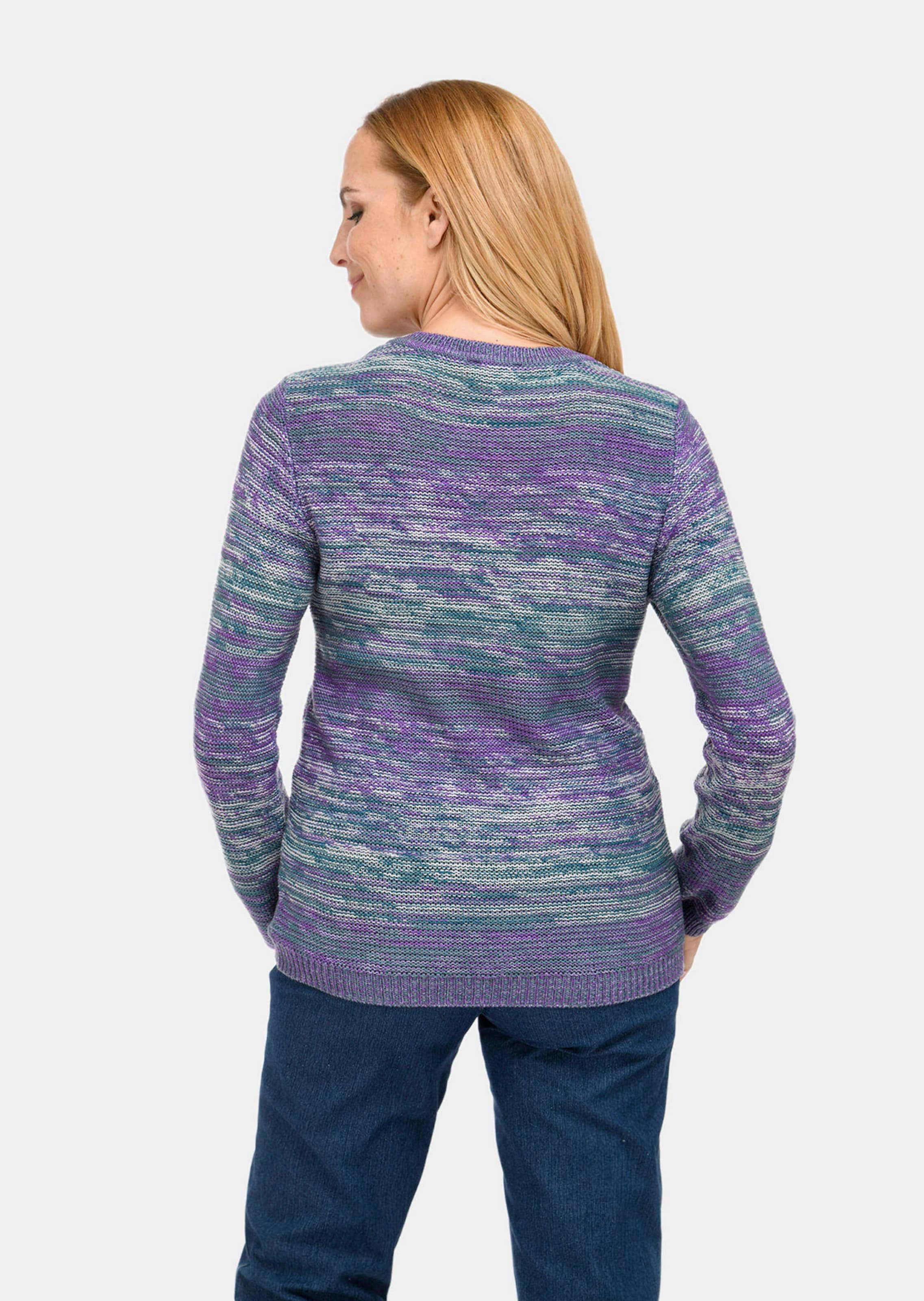 Pullover multicolore - lilas / vert / à motifs - Gr. 56 de Goldner Fashion