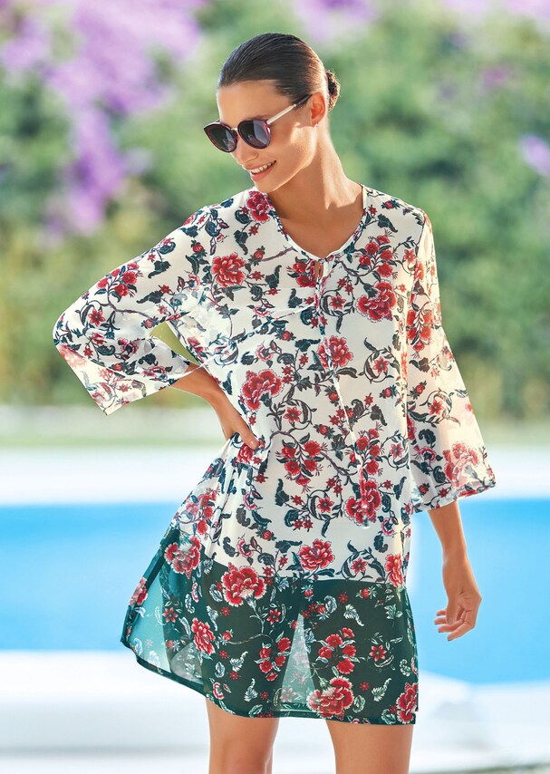 Print tunic with 3/4 sleeves