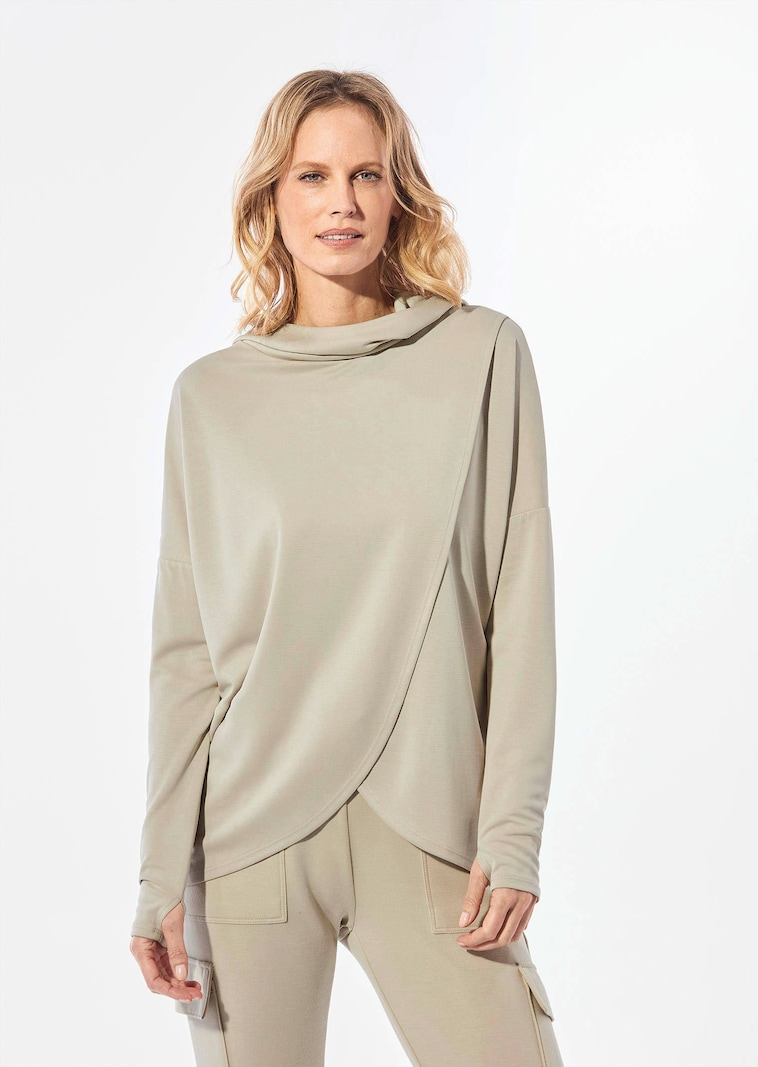 Langarmshirt in Tulpenform mit Kapuze