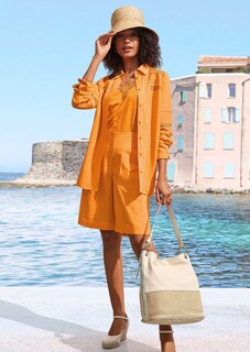 Sleeveless linen top with lace trim thumbnail 7