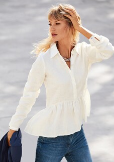 Leinenbluse mit Rüschen thumbnail 6