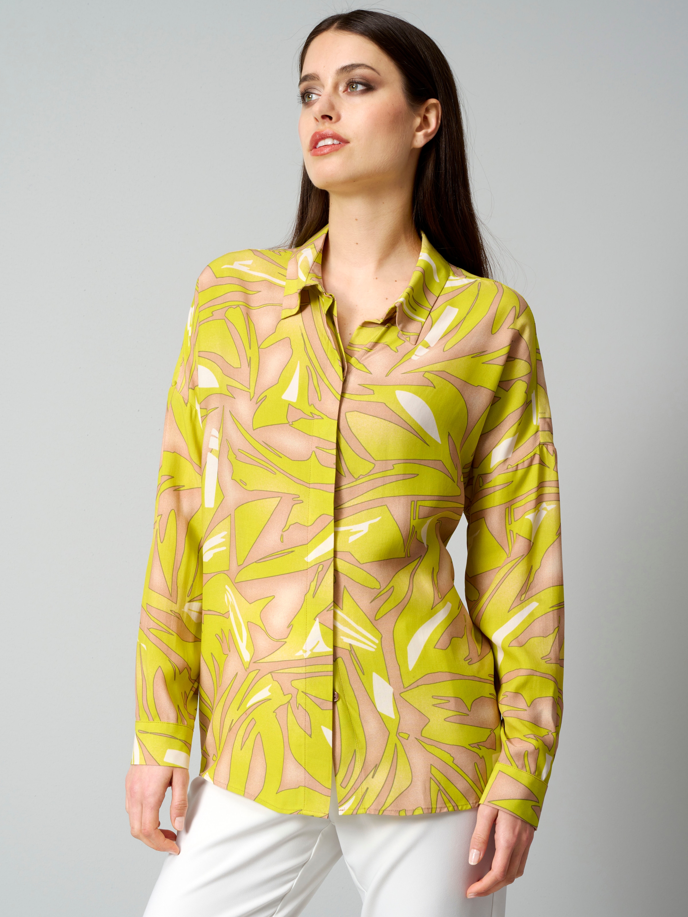 Blouse sur vert citron beige MADELEINE Vetement