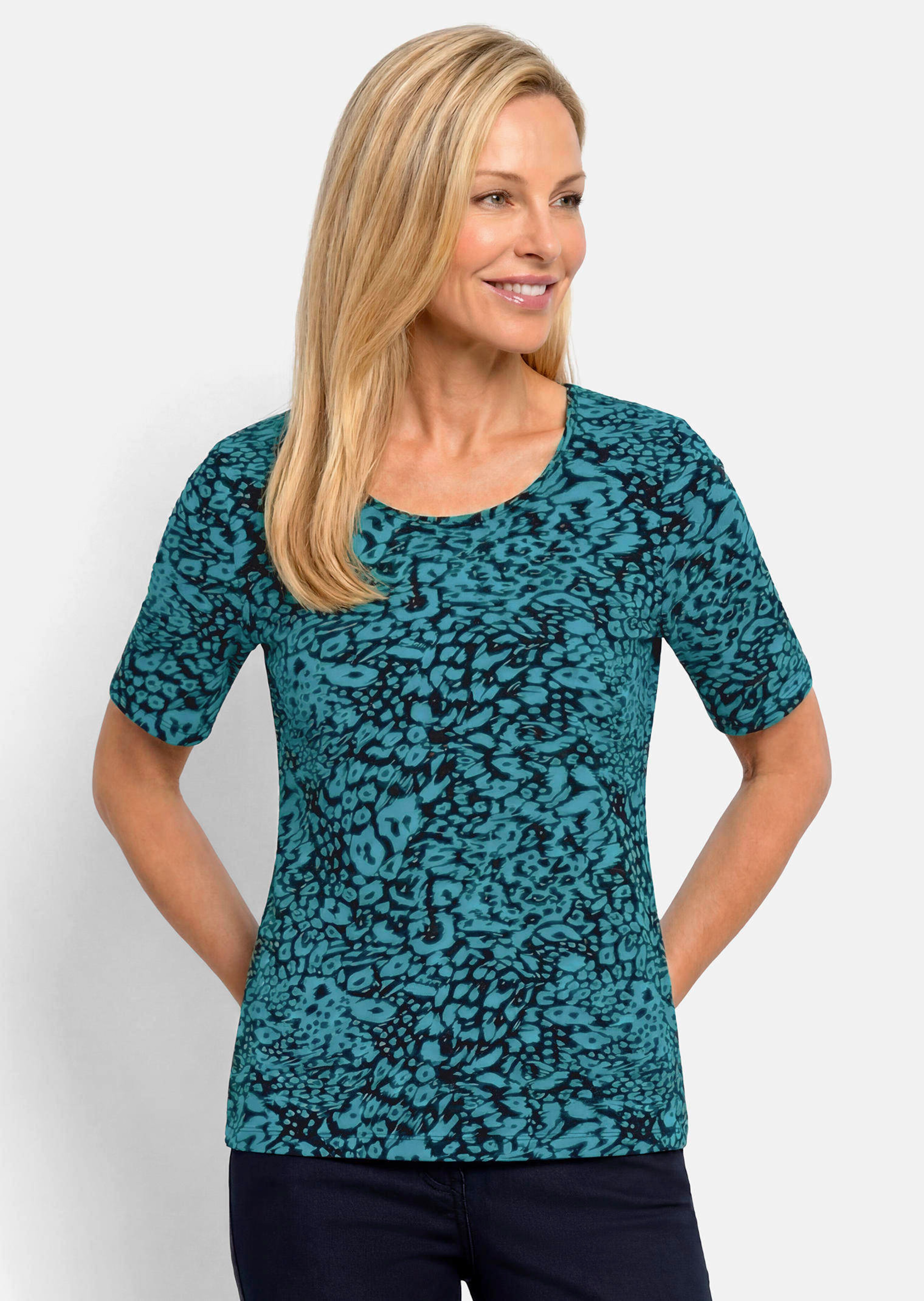 T-shirt en viscose avec imprimé léopard