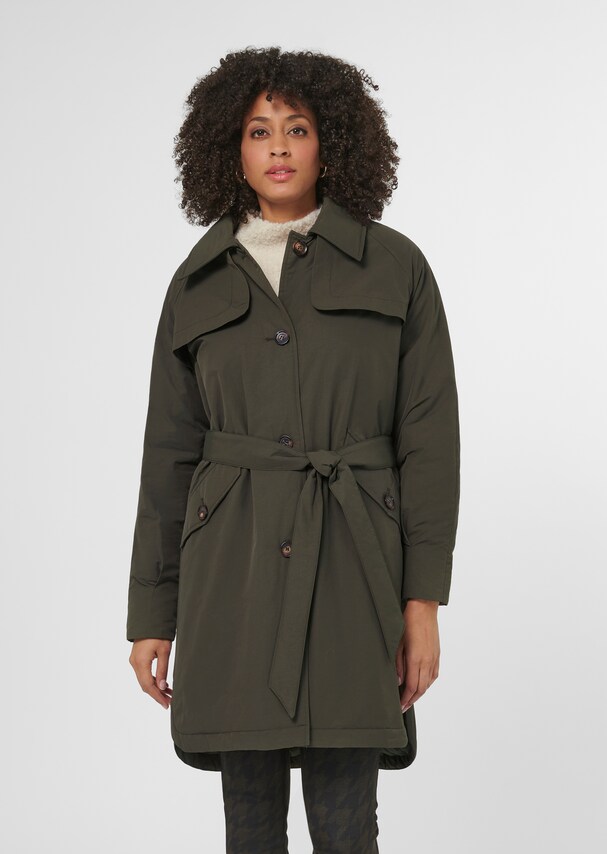 Fashionable trench coat with warm lining