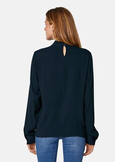 Bluse mit Stehkragen und Raffdetail thumbnail 3