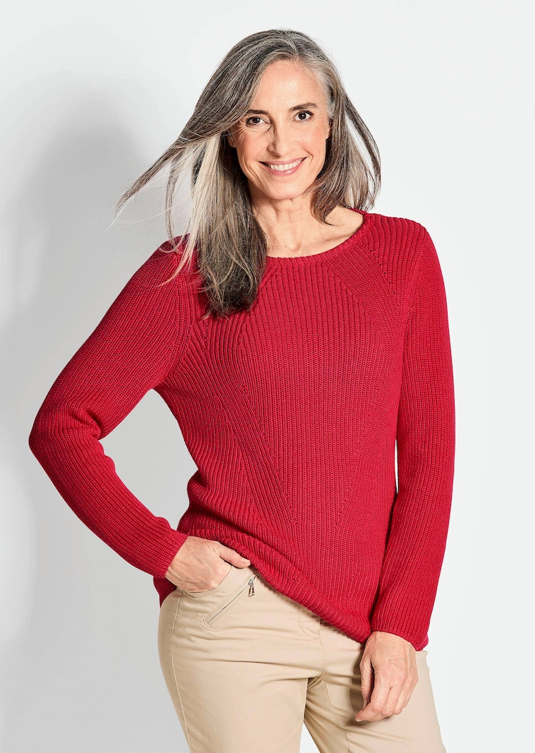 Figurschmeichelnder Pullover aus reiner Baumwolle