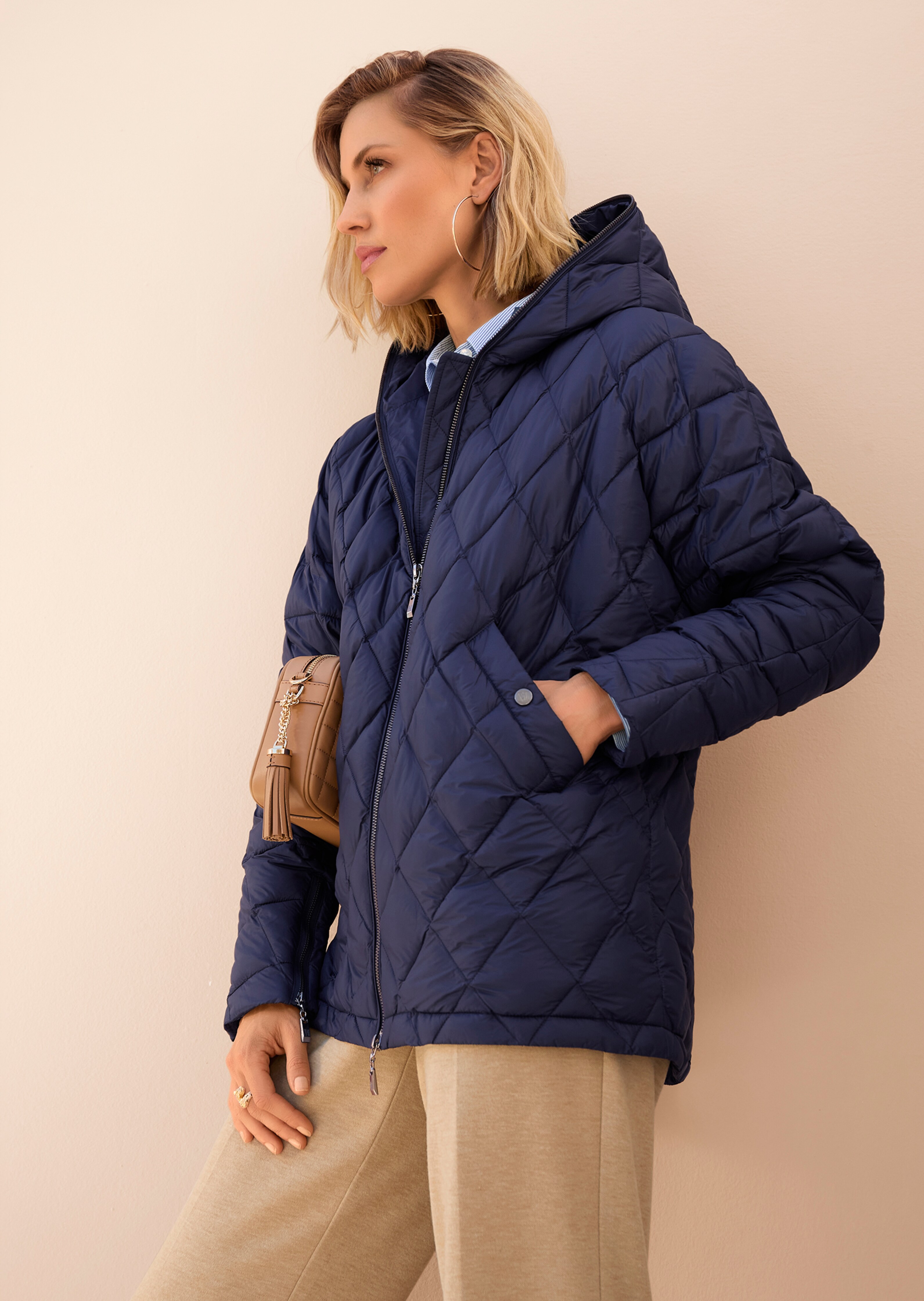 Vertbaudet Umstands-Steppjacke – Leichte Tragejacke Mit Abnehmbarem Einsatz, Nachtblau, Größe 36