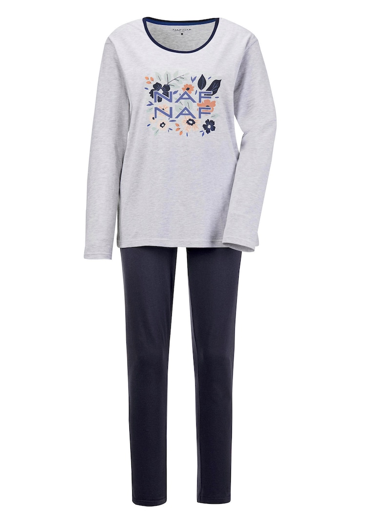Baumwoll-Pyjama mit Langarm