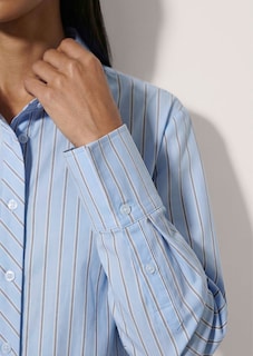 Gestreifte Hemdbluse mit Perlmuttknöpfen thumbnail 5
