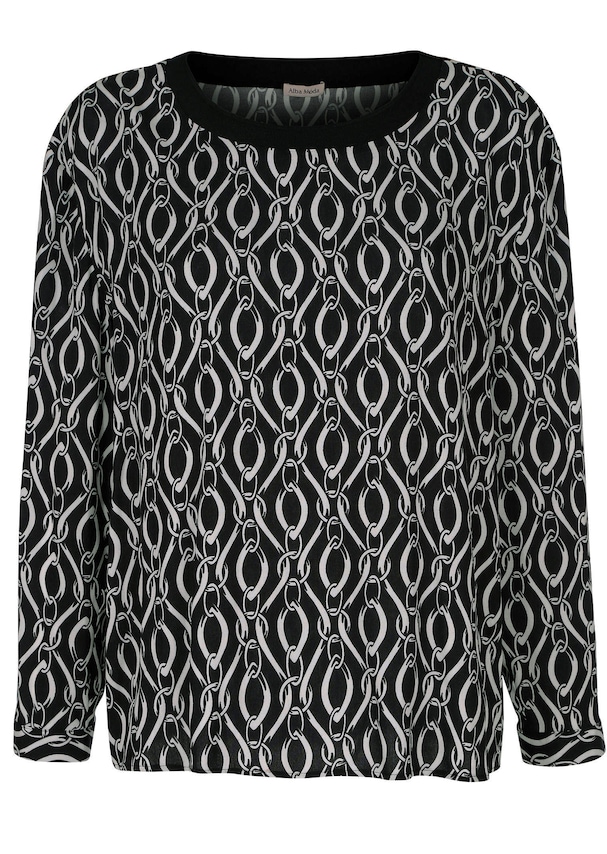 Bluse in grafischem Kettendessin 5