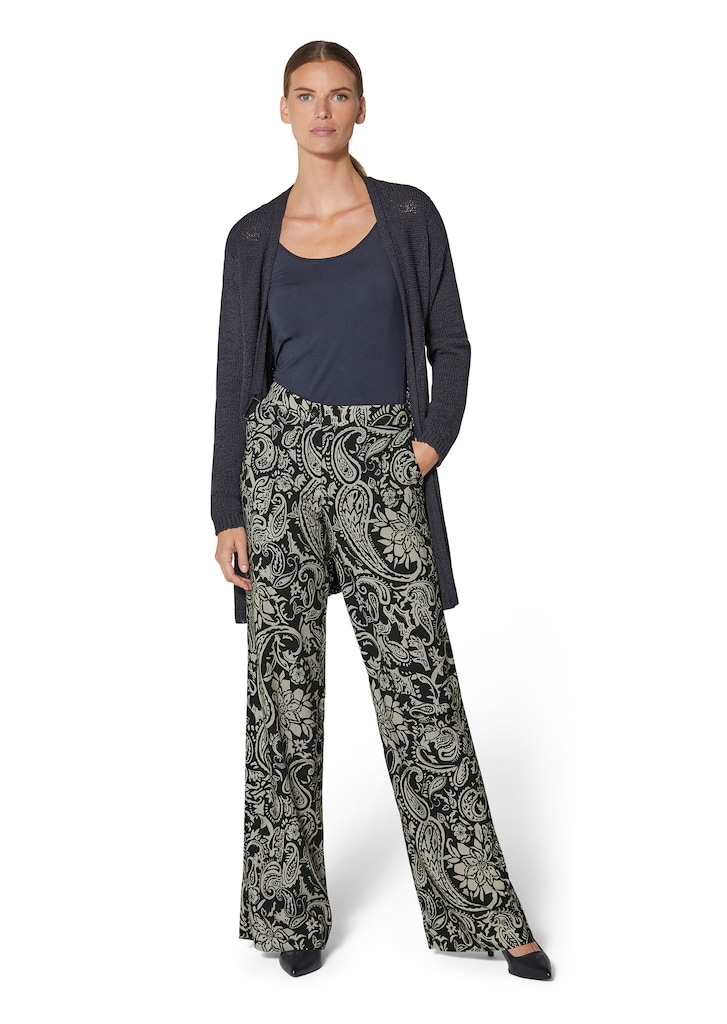 Wide trousers with paisley pattern 1