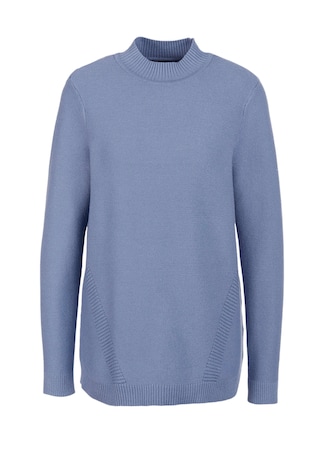 rookblauw / gemêl. Sportieve tricot pullover met flatteuze details