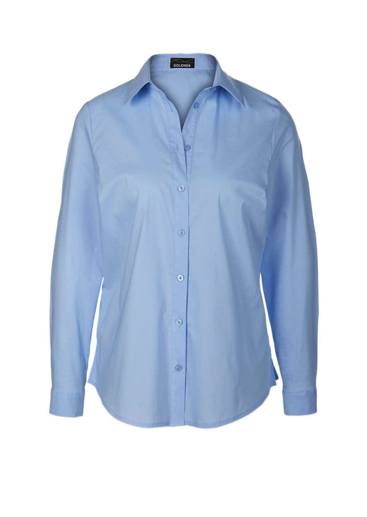 Chemisier à manches longues incontournable avec teneur en élasthanne