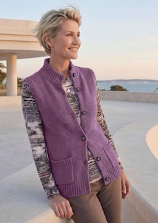 Lichtgewicht tricot vest met knoopsluiting thumbnail 3