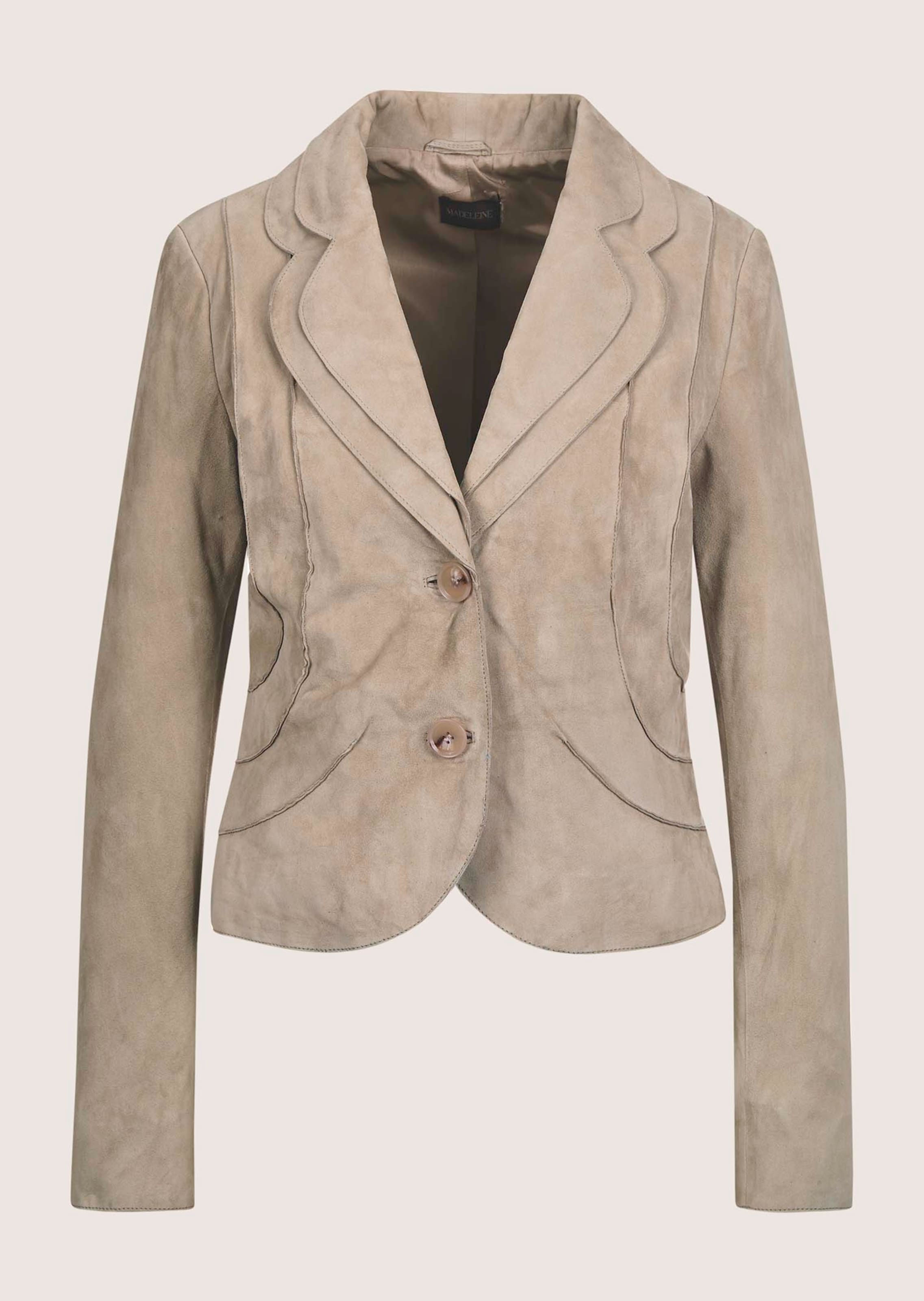 Kurzblazer aus Ziegenvelours-Leder