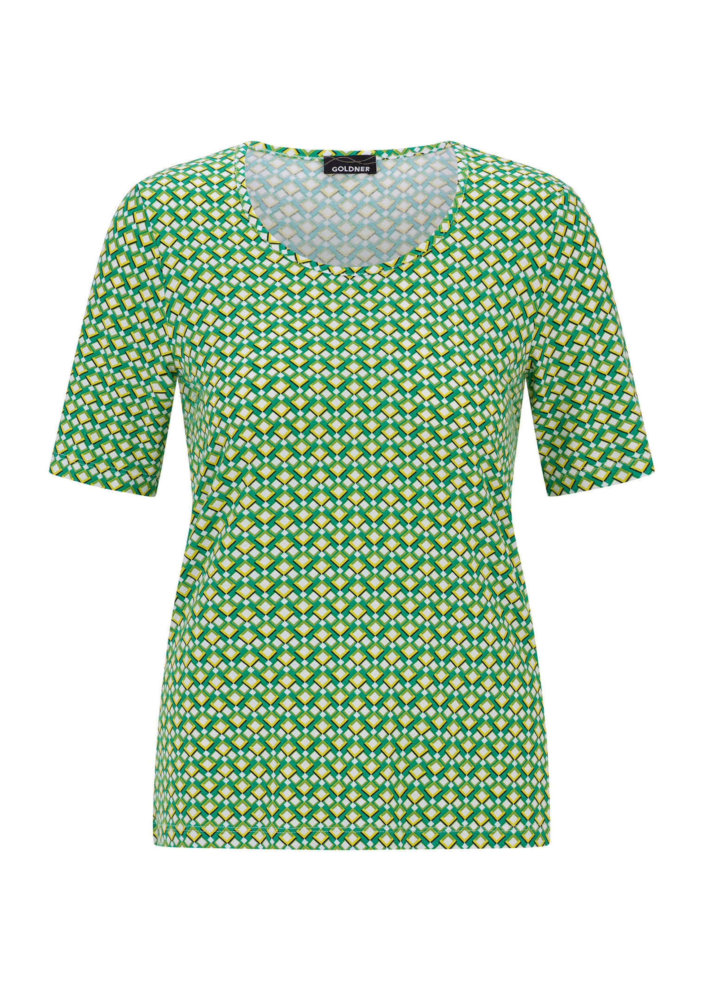 Shirt van viscose met minimalistische geometrische print