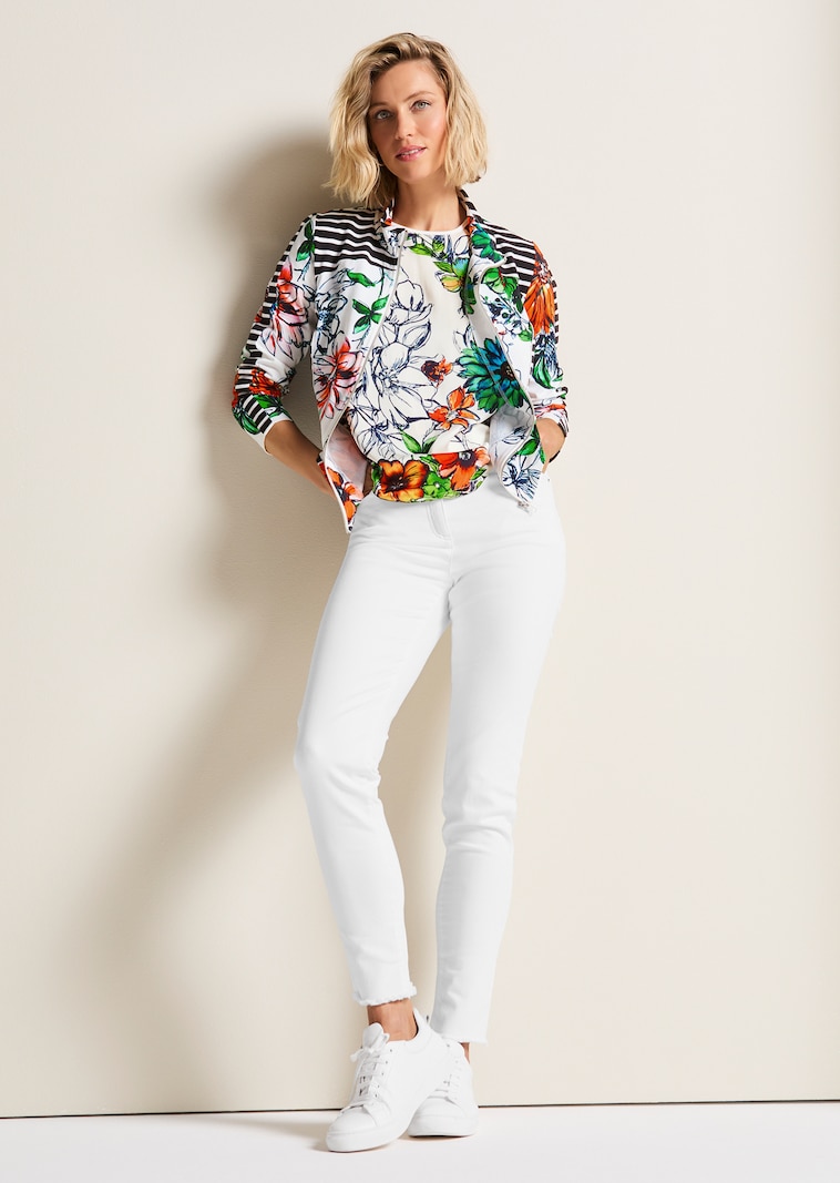 Sweat-Jacke mit Unikat-Print