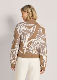 Strickblouson mit Jacquard-Blütendessin thumbnail 3