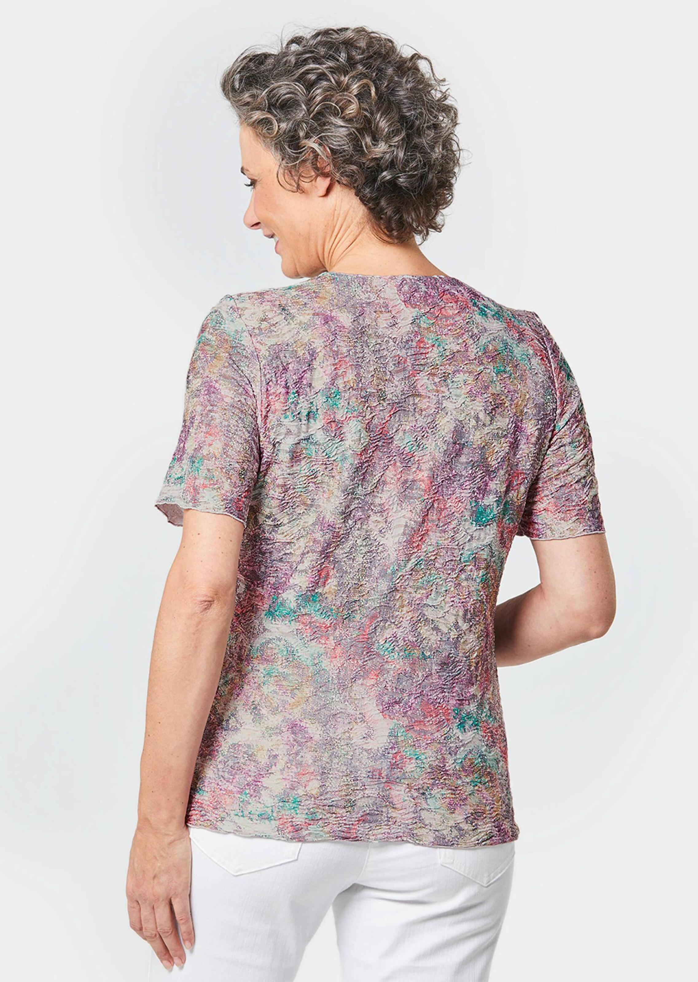 T-shirt structuré - taupe / multicolore / à motifs - Gr. 21 de Goldner Fashion