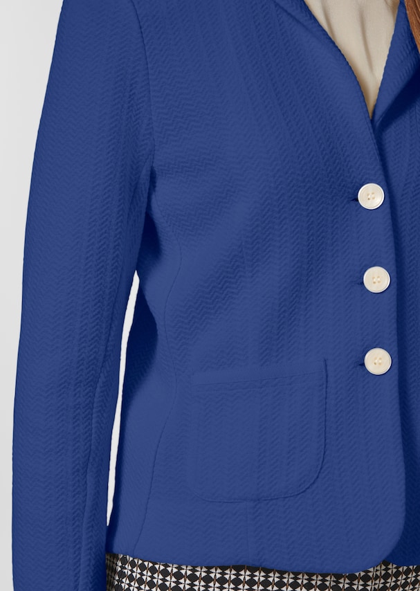 Trendy short-cut blazer in jersey with structured sections 4