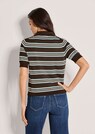 Gestreifter Feinstrick-Pullover mit Polokragen thumbnail 3
