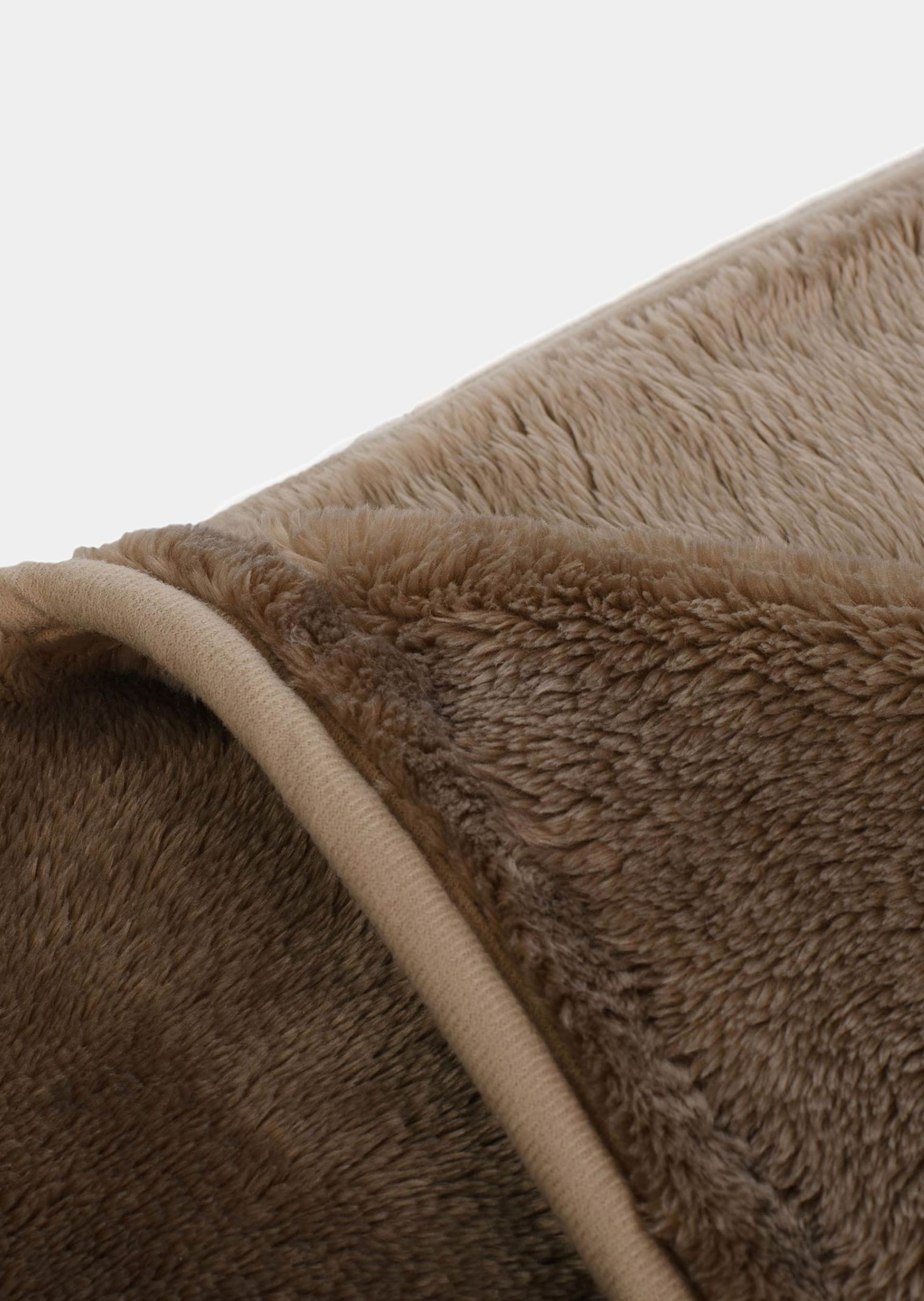 Couverture en microfibre, uni - taupe - Gr. 130 x 170 cm de Goldner Fashion