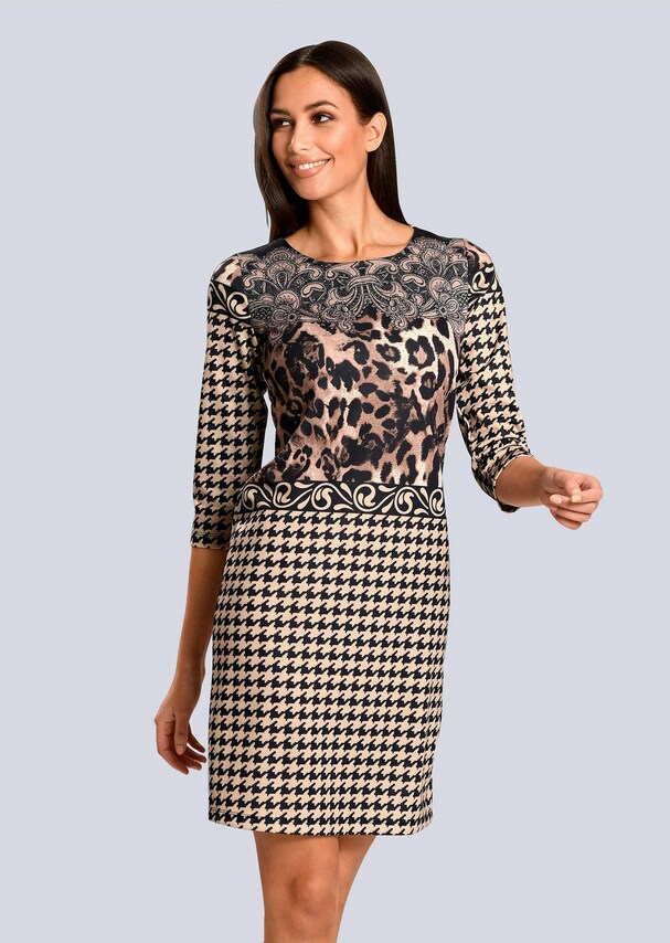 Etuikleid im Mustermix aus Jersey