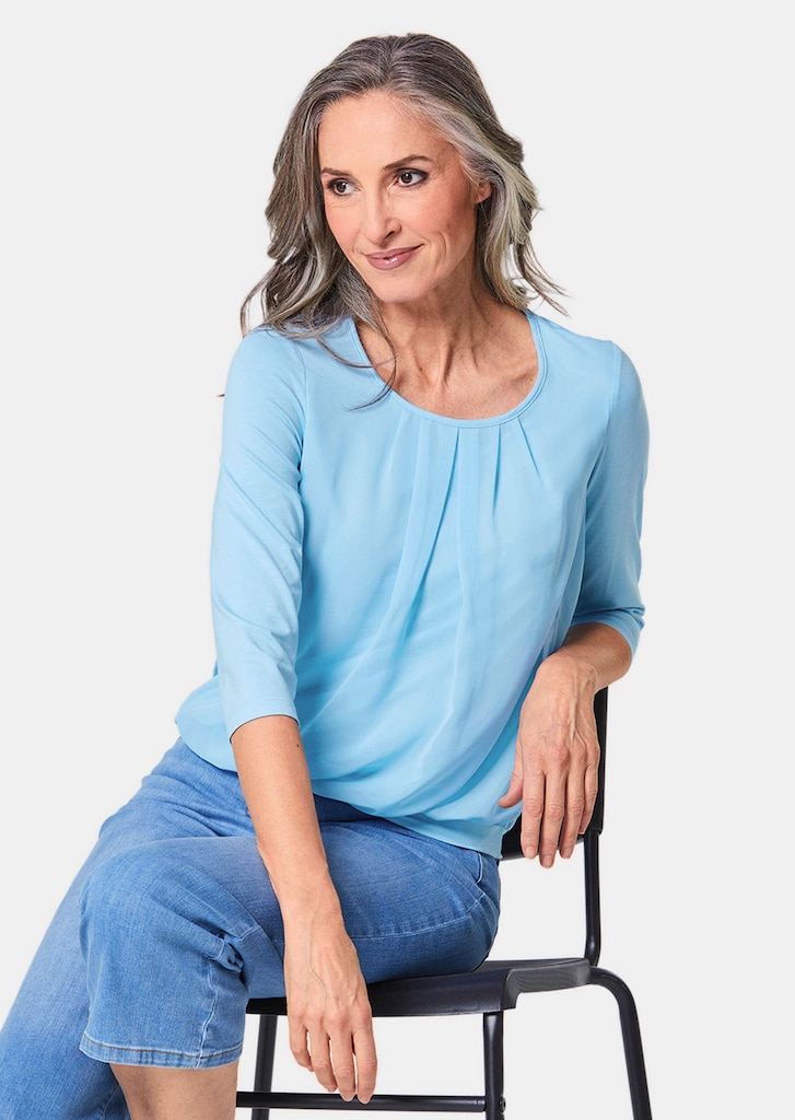 Élégant T-shirt aspect chemisier