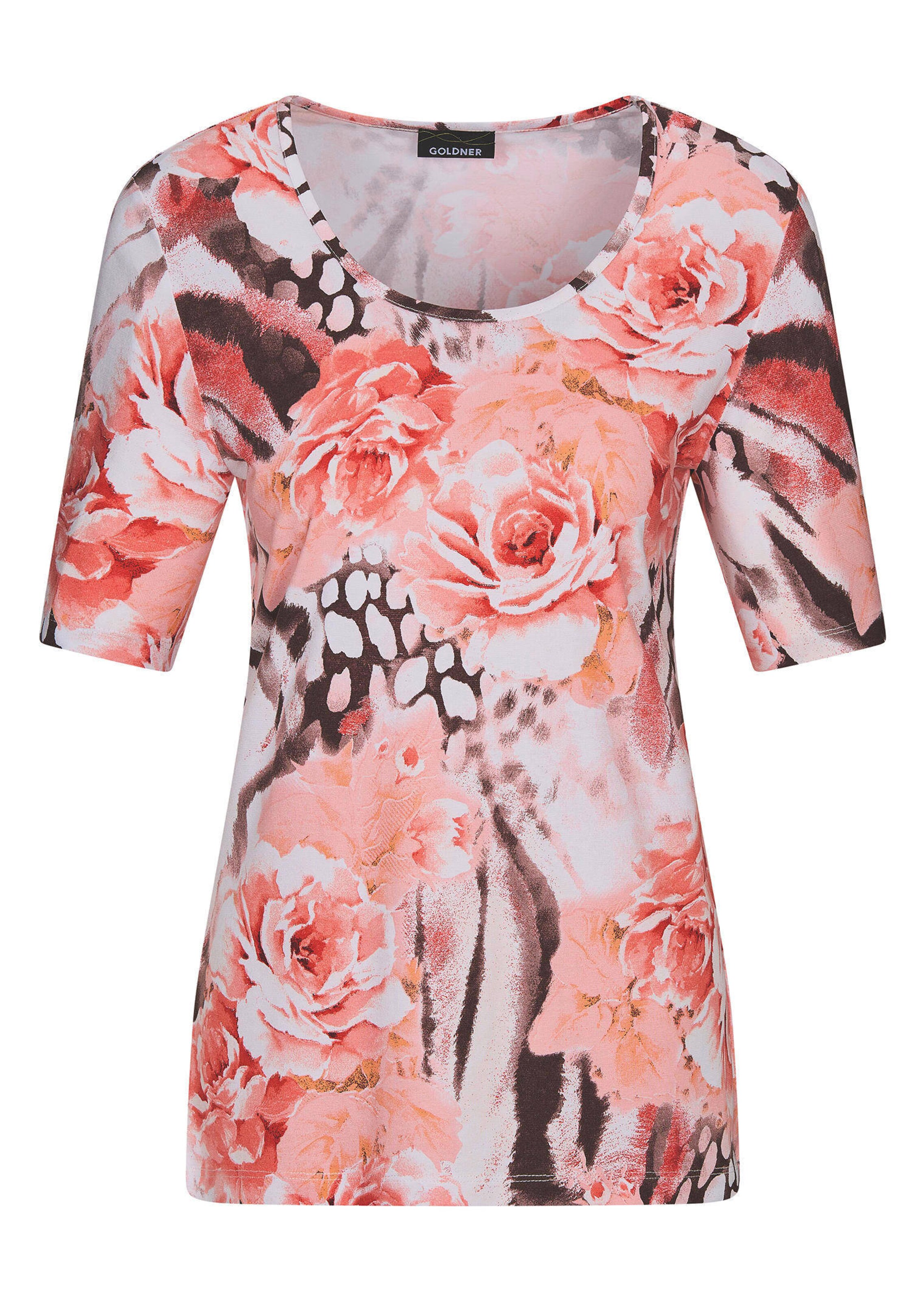 T-shirt en jersey avec motifs léopard et floral.