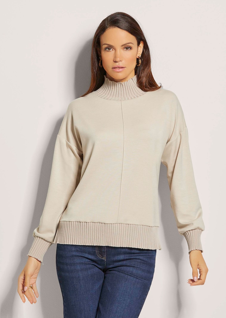 Sweatshirt mit Rippenabschlüssen