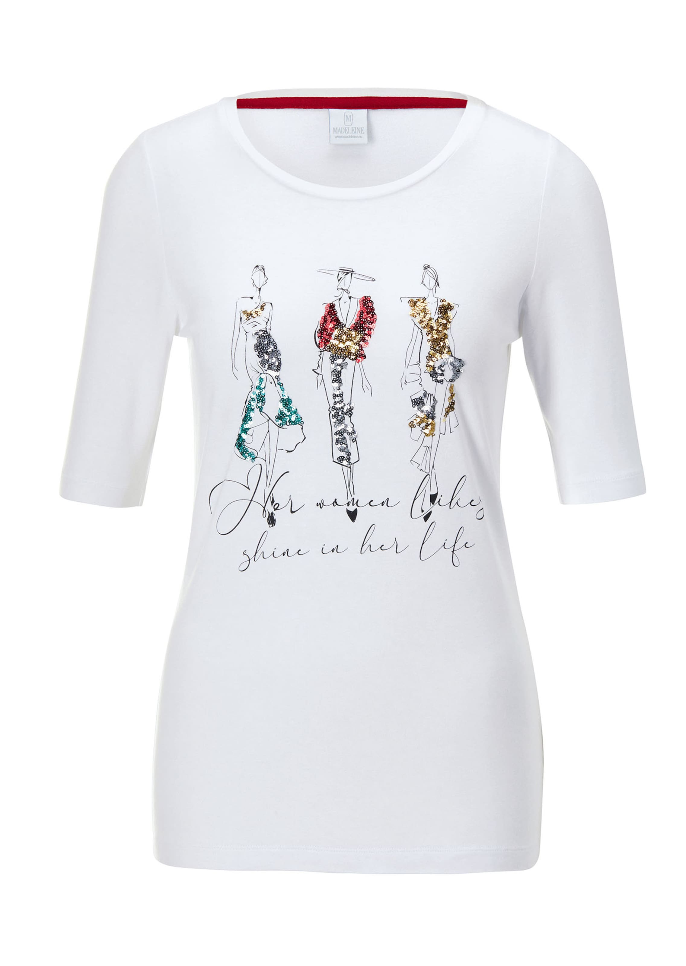 Besticktes T-Shirt mit bunten Pailletten