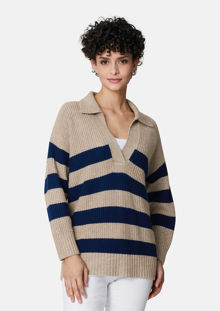 Streifen-Pullover mit Wolle und Kaschmir