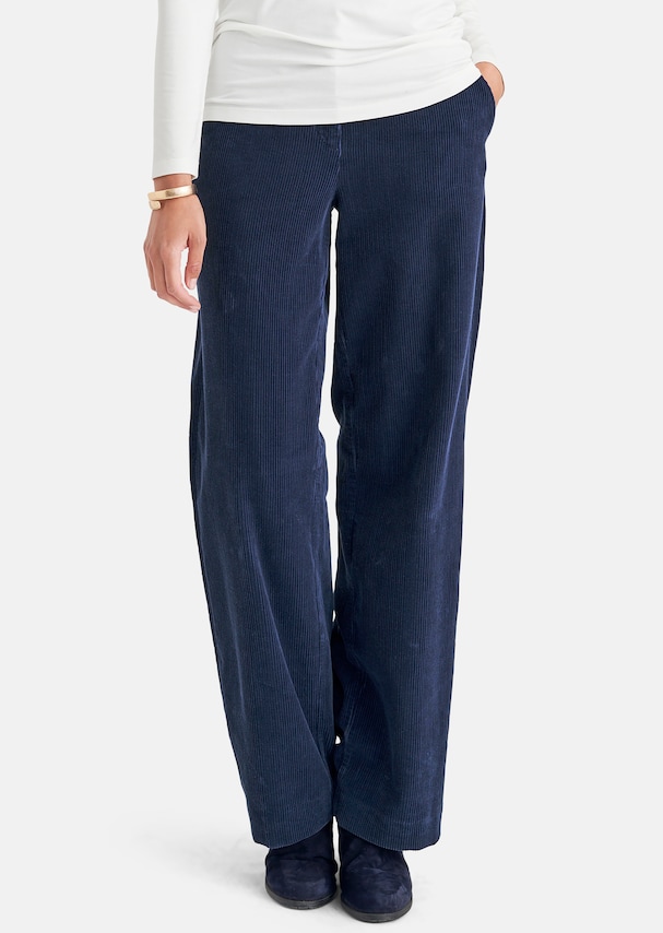 Corduroy trousers in a fashionably wide shape