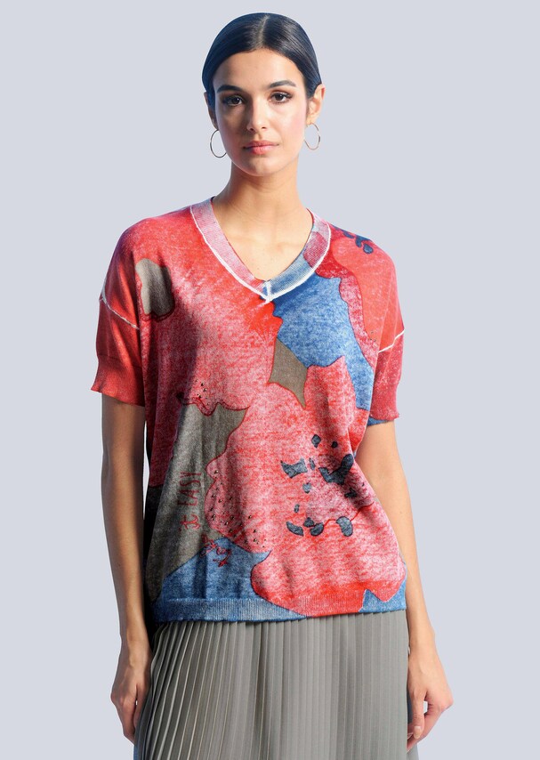 Druckpullover mit floralem Druck 3