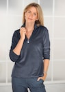 T-shirt en nicki doux comme du velours avec col montant et zip thumbnail 2