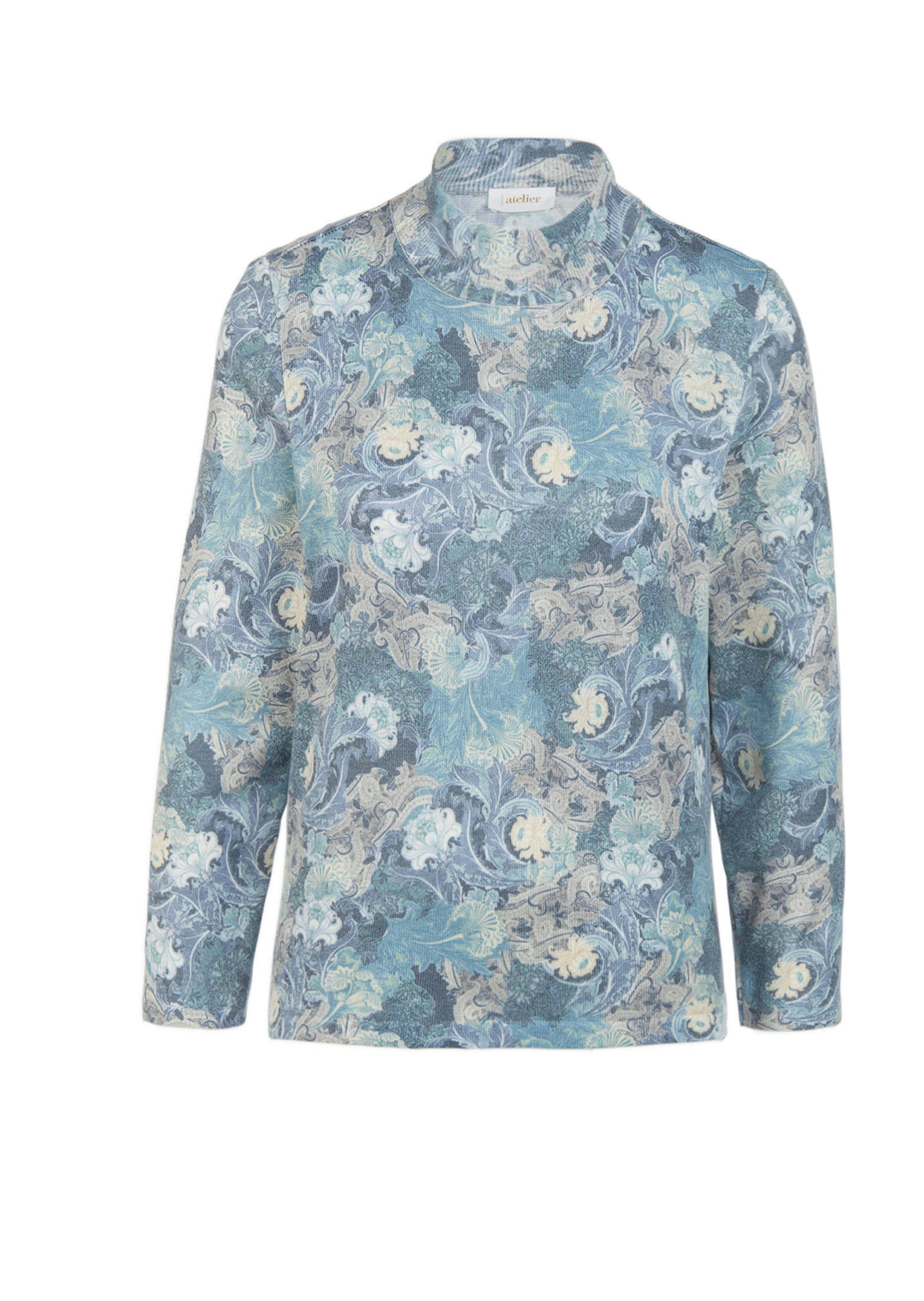 Stehbundpullover mit farbharmonischem Druck