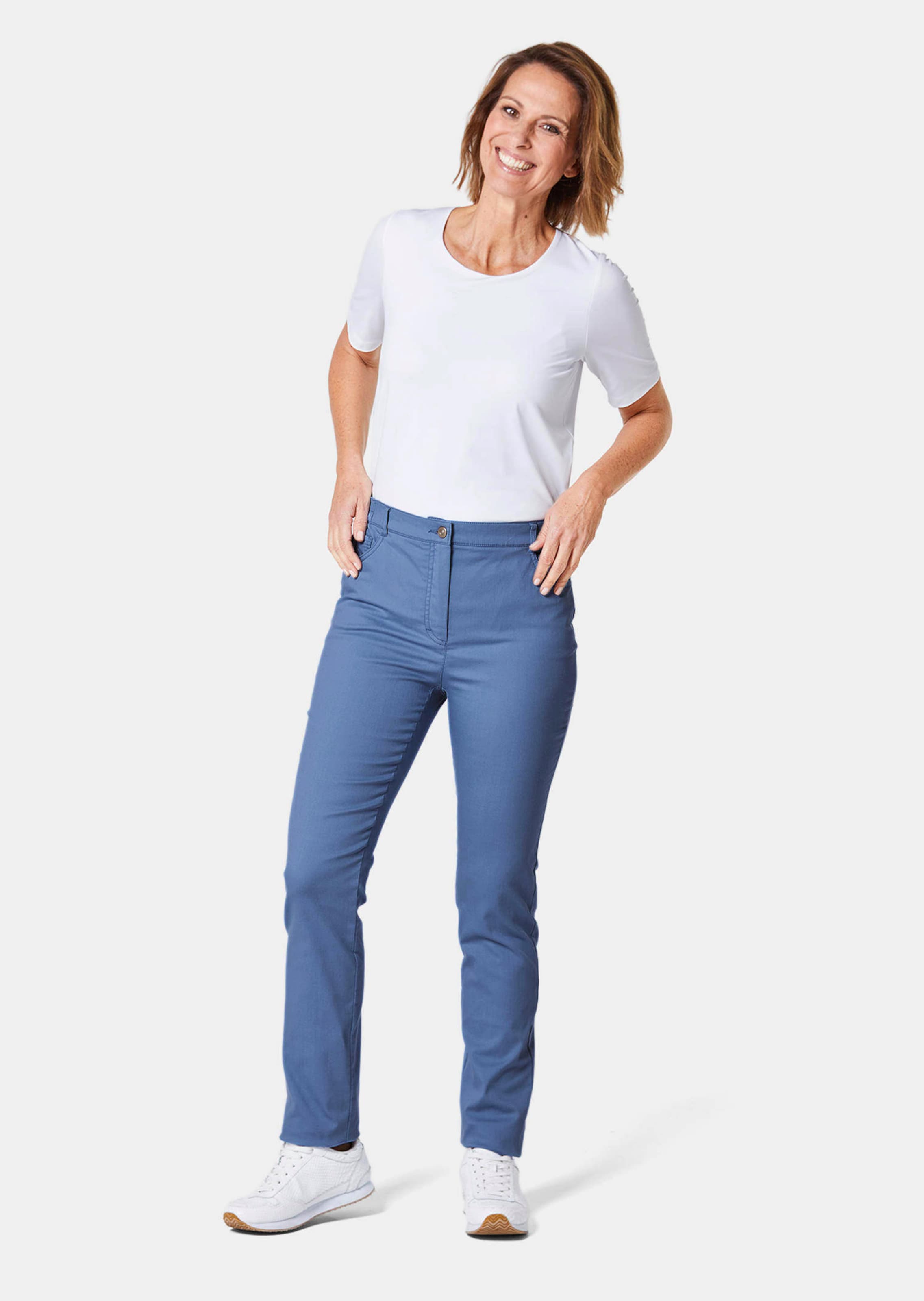 Confortable pantalon ANNA avec pli - bleu - Gr. 235 de Goldner Fashion