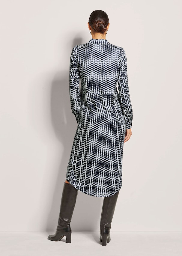 Hemdblusenkleid in bedruckter Satin-Qualität 2