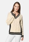 Zopfmuster-Pullover mit wattierten Steppeinsätzen thumbnail 1
