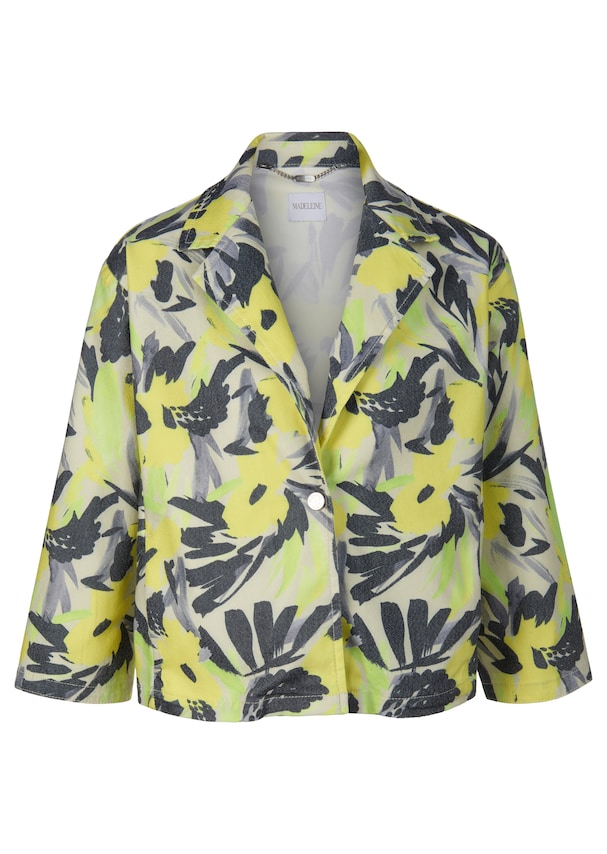 Oversized denim jacket with floral print 5
