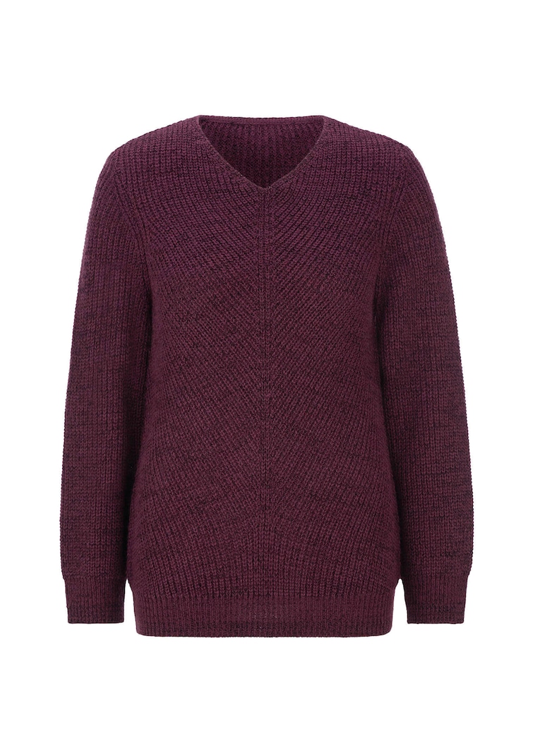 Tricot pullover met naadloze V-hals