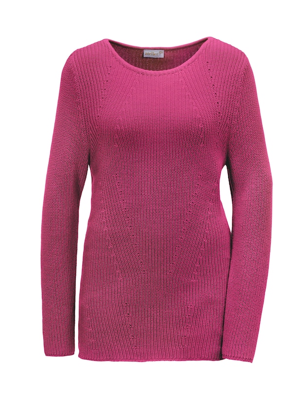 Figurschmeichelnder Pullover aus reiner Baumwolle 5