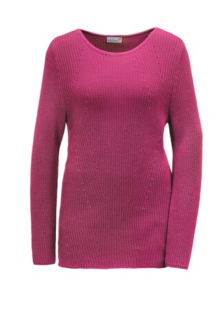 pink Figurschmeichelnder Pullover aus reiner Baumwolle