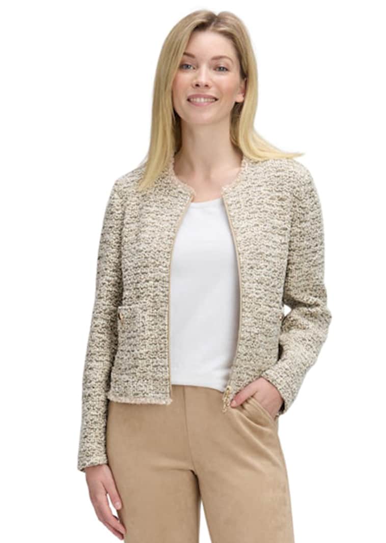 Bouclé-Cardigan mit Reißverschluss