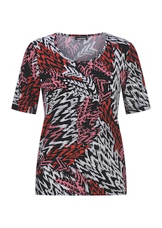 Shirt van viscose met een abstract bontmotief thumbnail 6