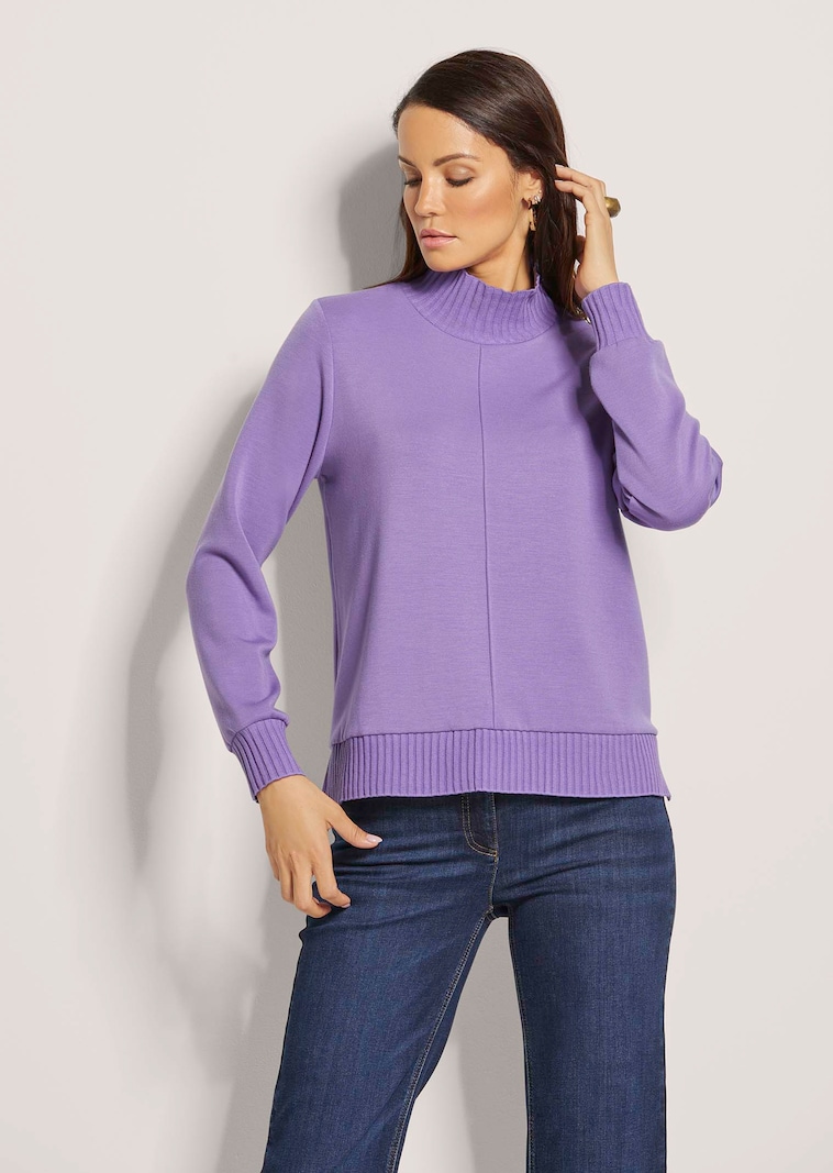 Sweatshirt mit Rippenabschlüssen