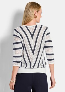 Feinstrickpullover mit maritimen Streifen thumbnail 3